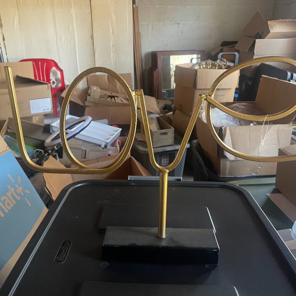 Gold Love Sculpture